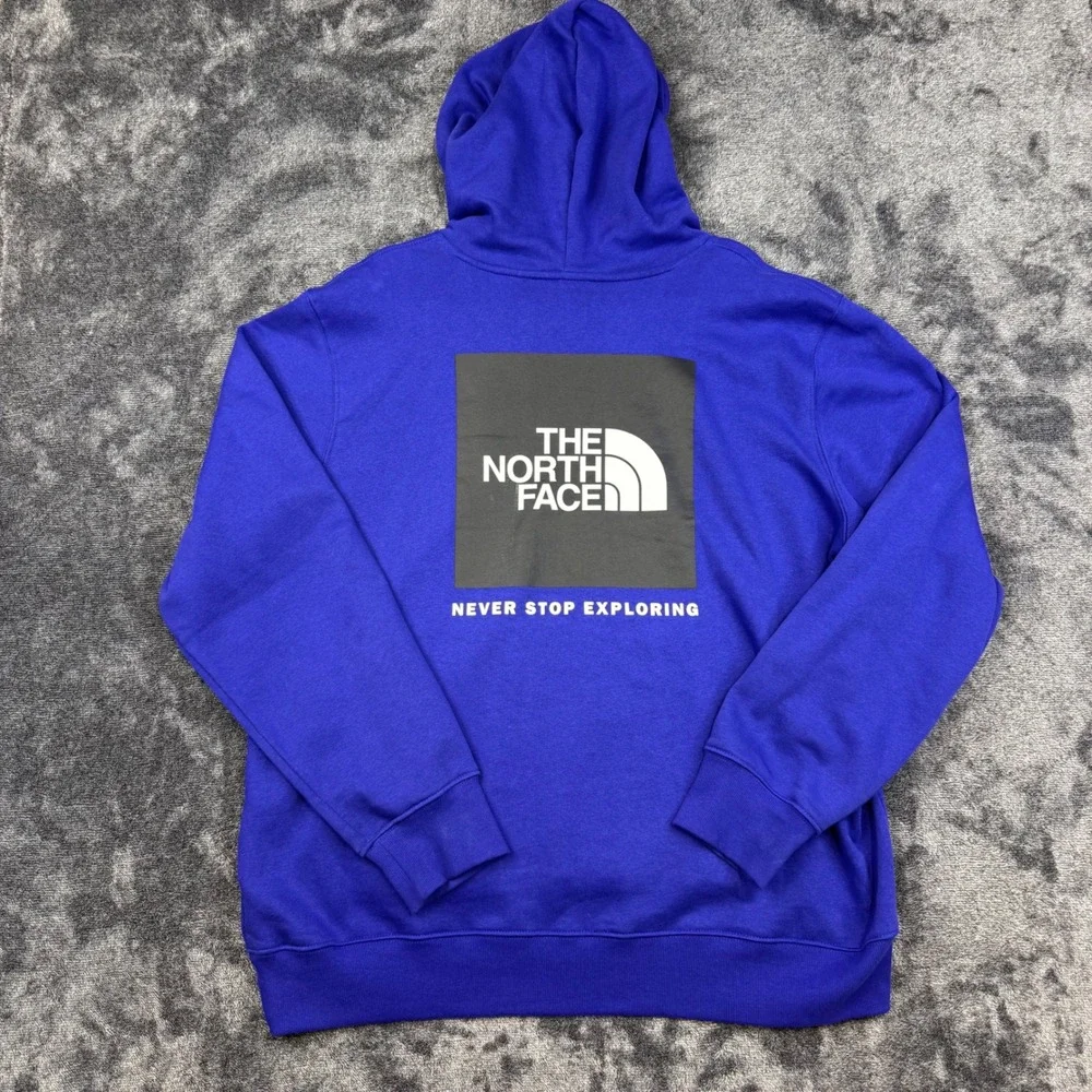 The North Face Hoodie Mens XL Blue Pullover Logo Kangaroo Pocket 4163-50